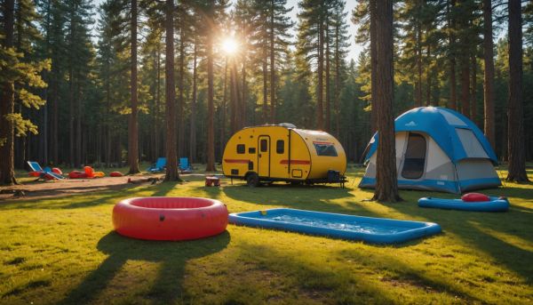 Toboggans et piscines camping