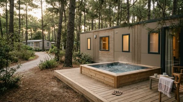 Votre escapade paisible : camping avec spa privatif en mobil-home
